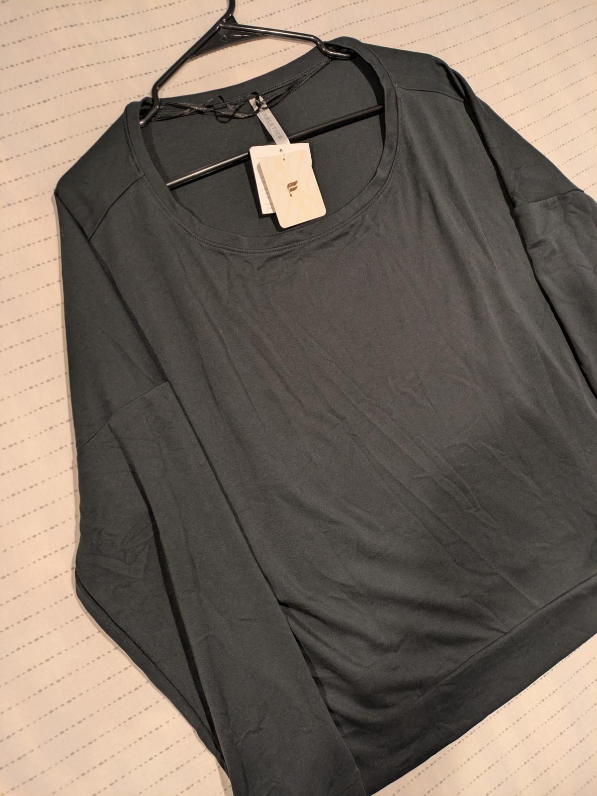 Fabletics Sleek Knit Boat Neck Pullover Black Long Sleeve Womens Medium NWT - Image 3