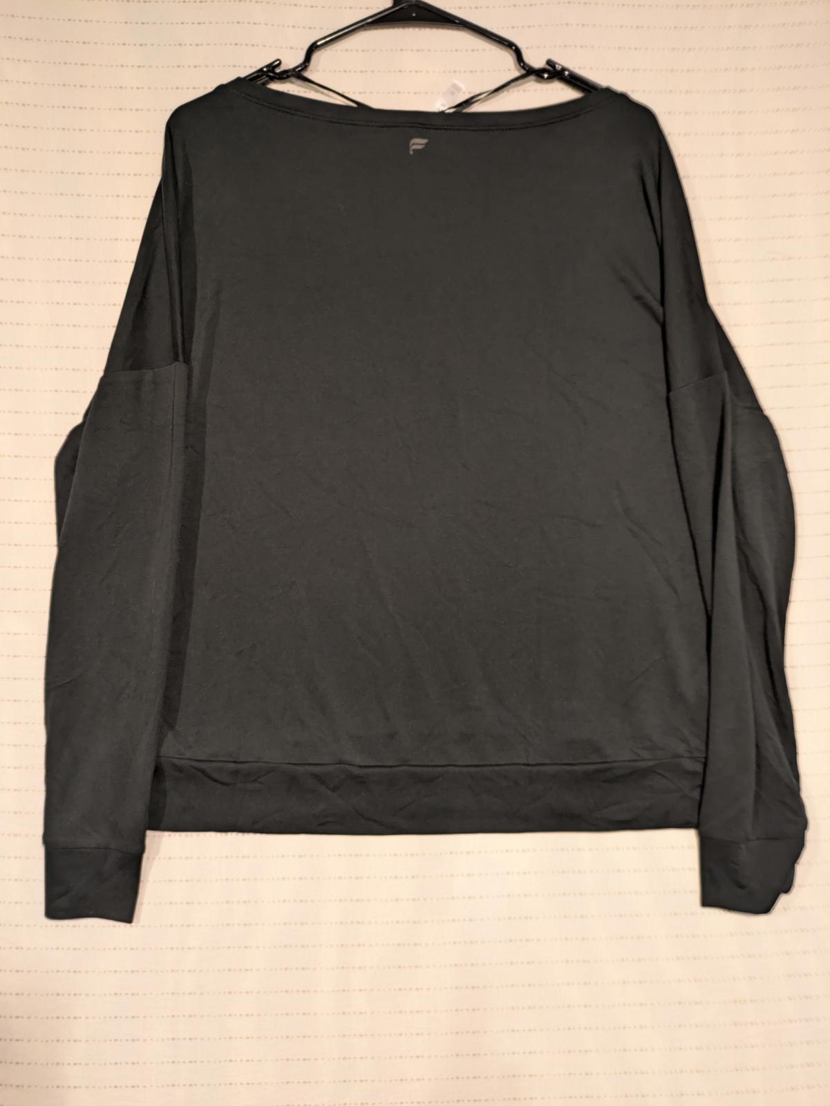 Fabletics Sleek Knit Boat Neck Pullover Black Long Sleeve Womens Medium NWT - Image 9