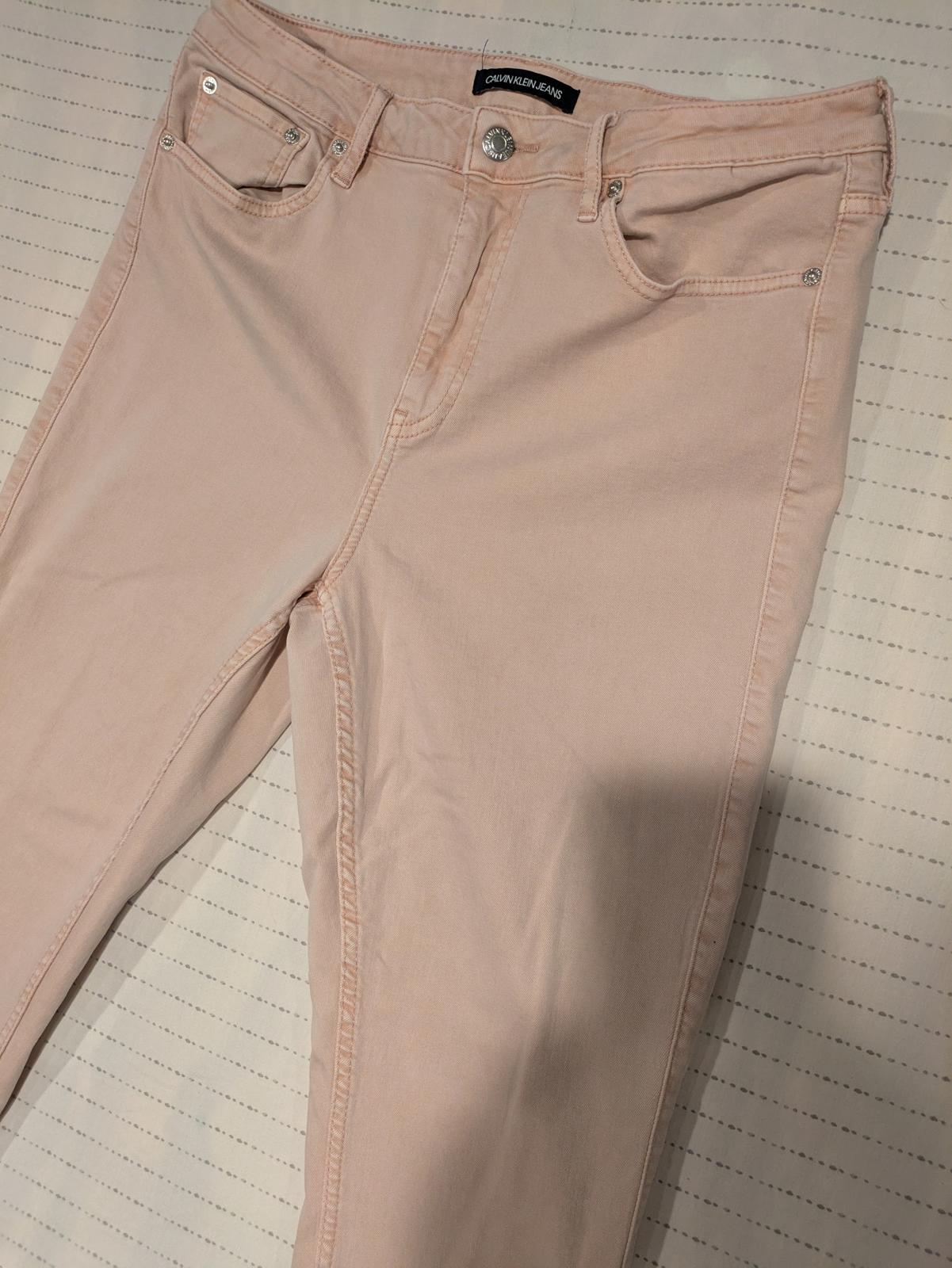 Calvin Klein Jeans Slim Fit Stretch Denim Pink Skinny Pants Womens Size 12 - Image 2