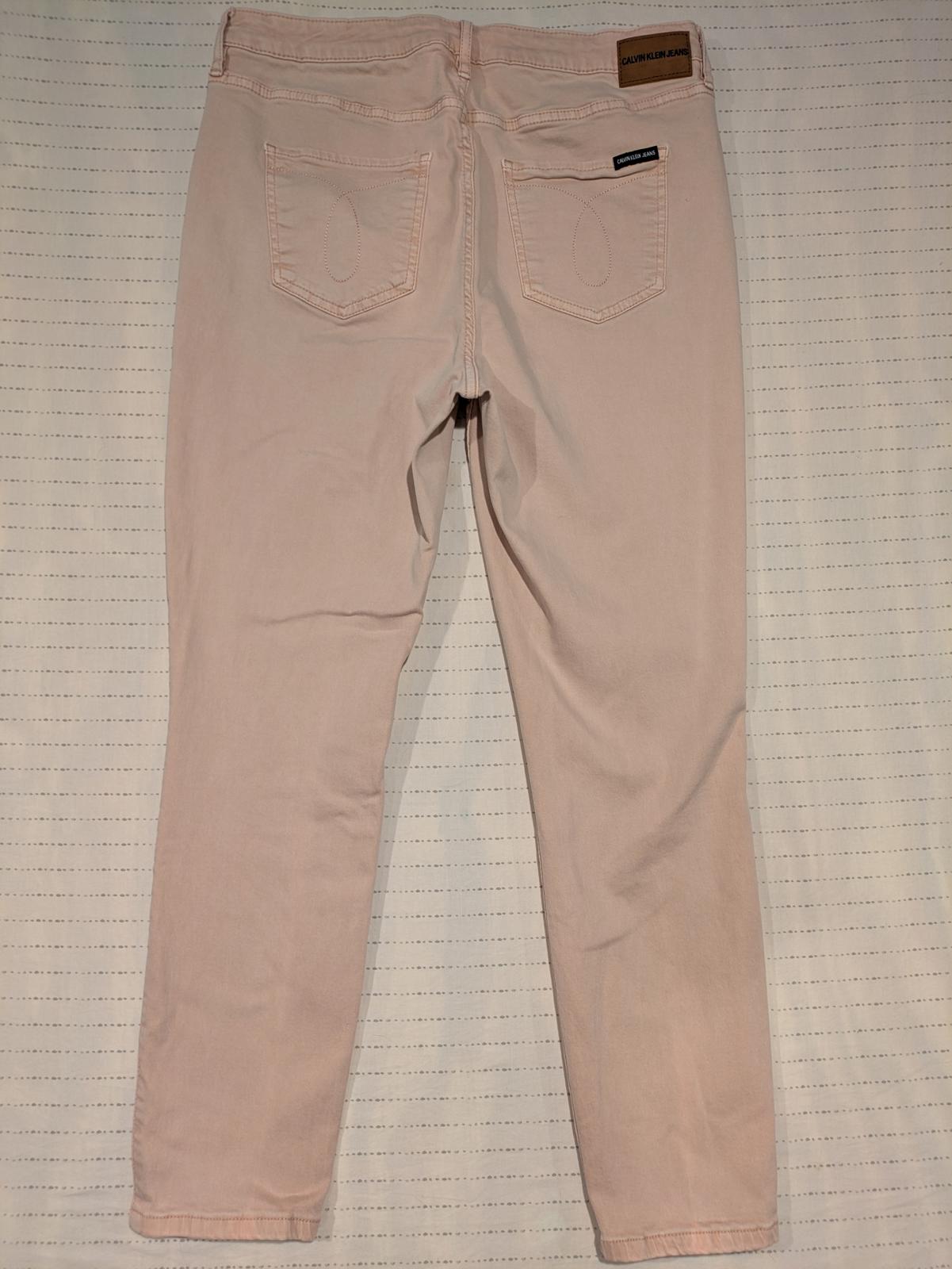 Calvin Klein Jeans Slim Fit Stretch Denim Pink Skinny Pants Womens Size 12 - Image 9