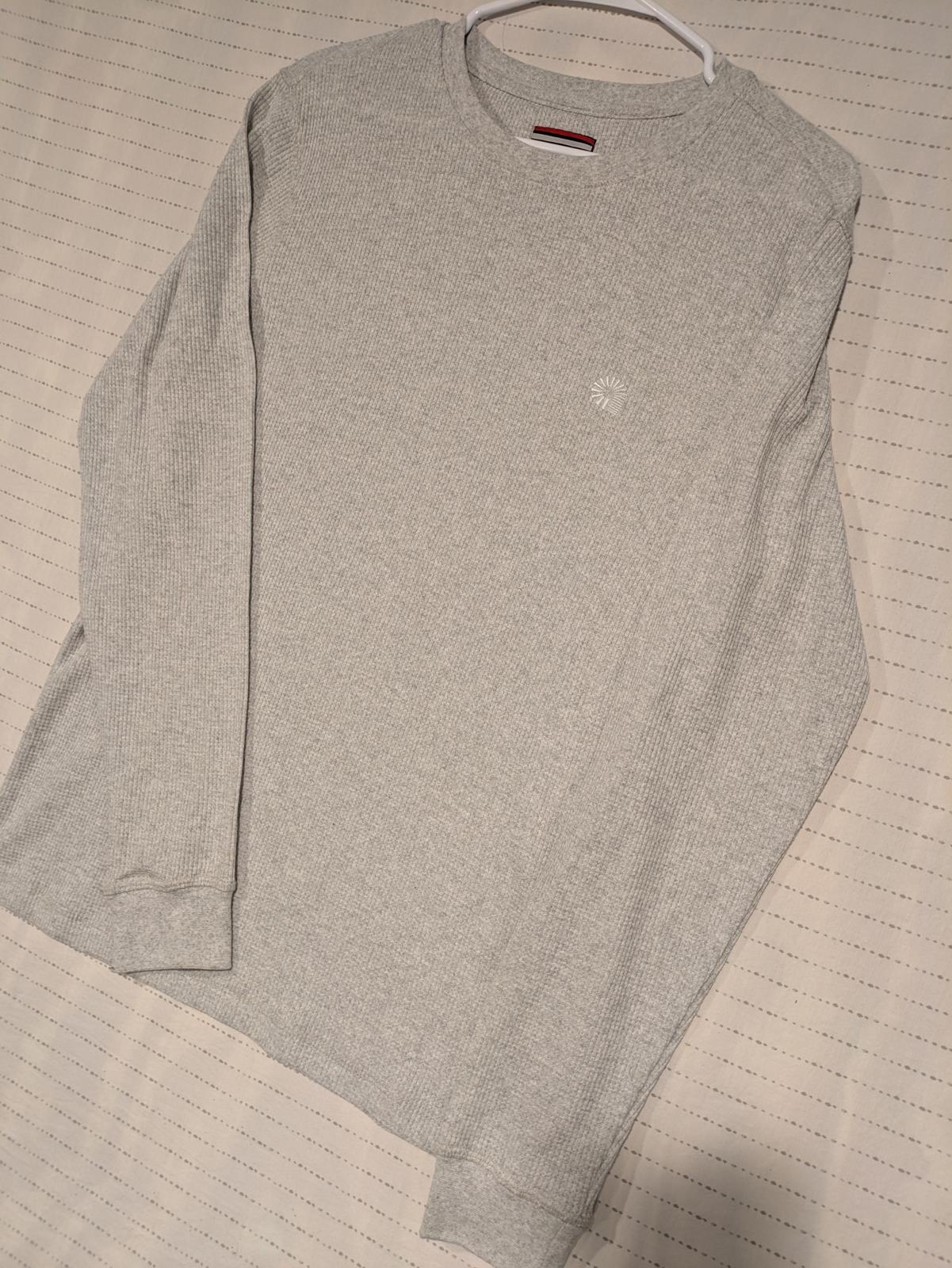 Akademiks Thermal Waffle Knit Long Sleeve Shirt Gray Pullover Men's S - Image 2