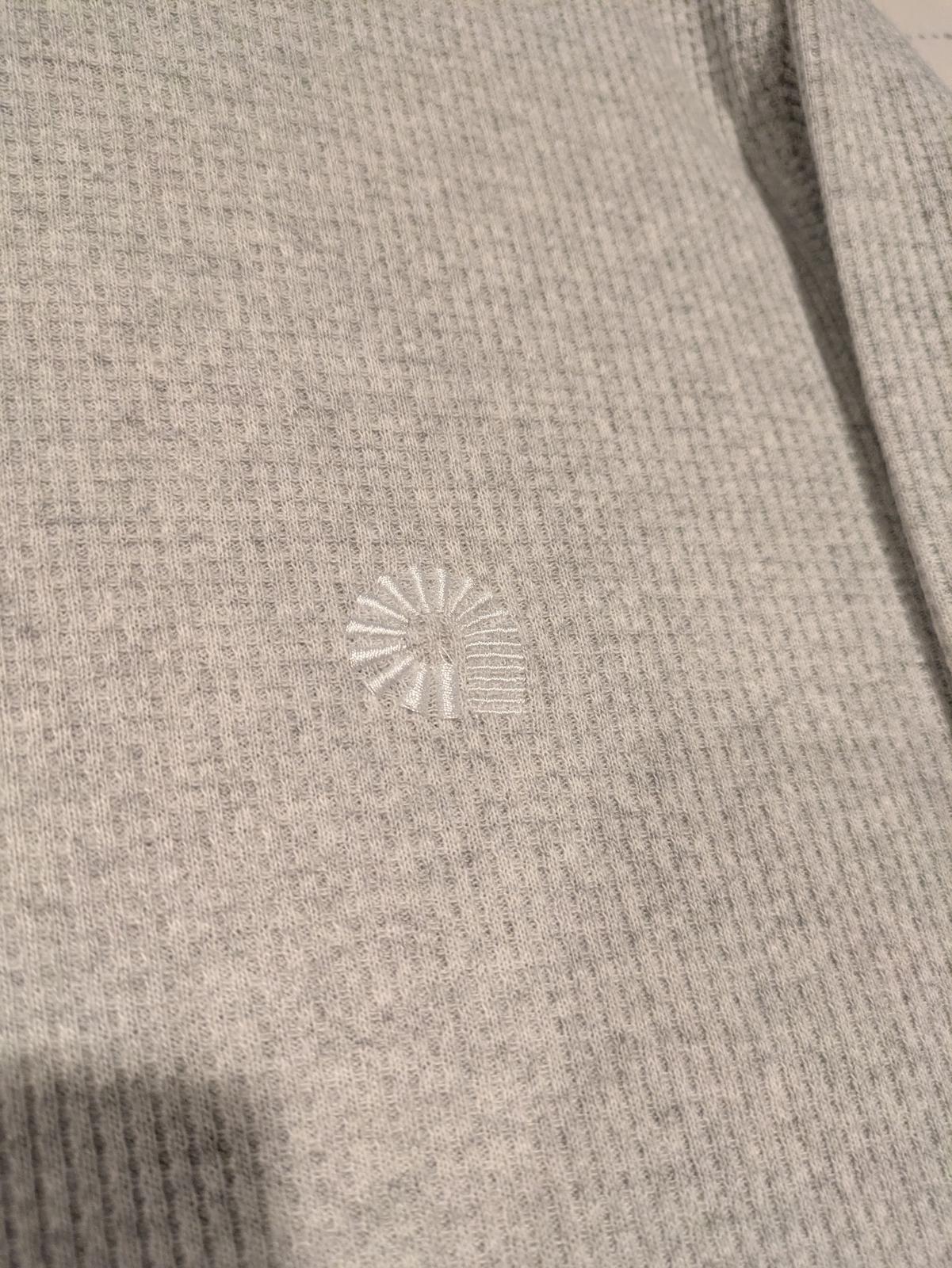 Akademiks Thermal Waffle Knit Long Sleeve Shirt Gray Pullover Men's S - Image 4
