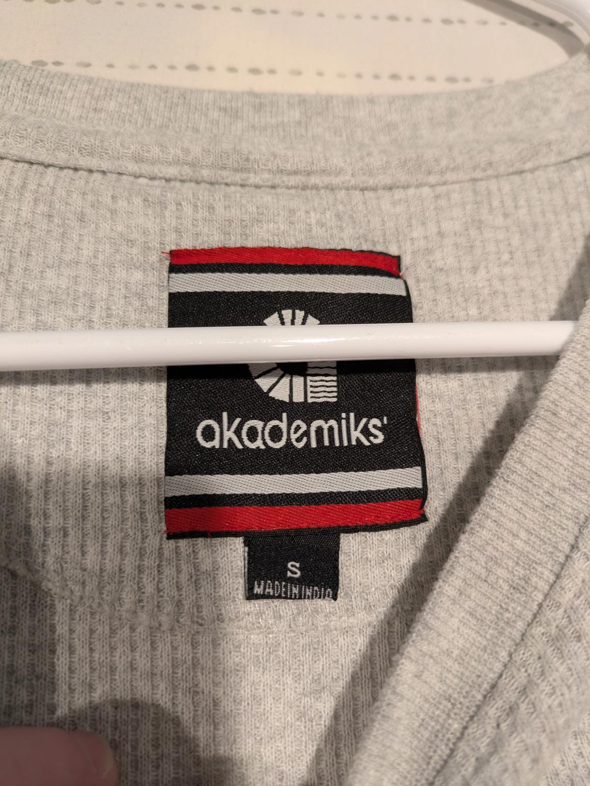 Akademiks Thermal Waffle Knit Long Sleeve Shirt Gray Pullover Men's S - Image 5