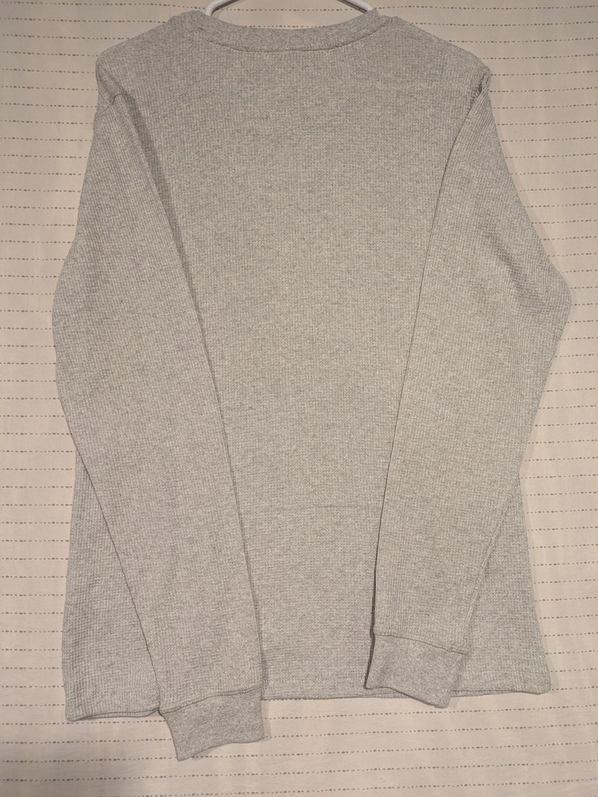 Akademiks Thermal Waffle Knit Long Sleeve Shirt Gray Pullover Men's S - Image 8
