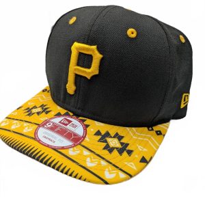 New Era Pittsburgh Pirates 9Fifty Snapback Black Gold Aztec Brim Adjustable Hat