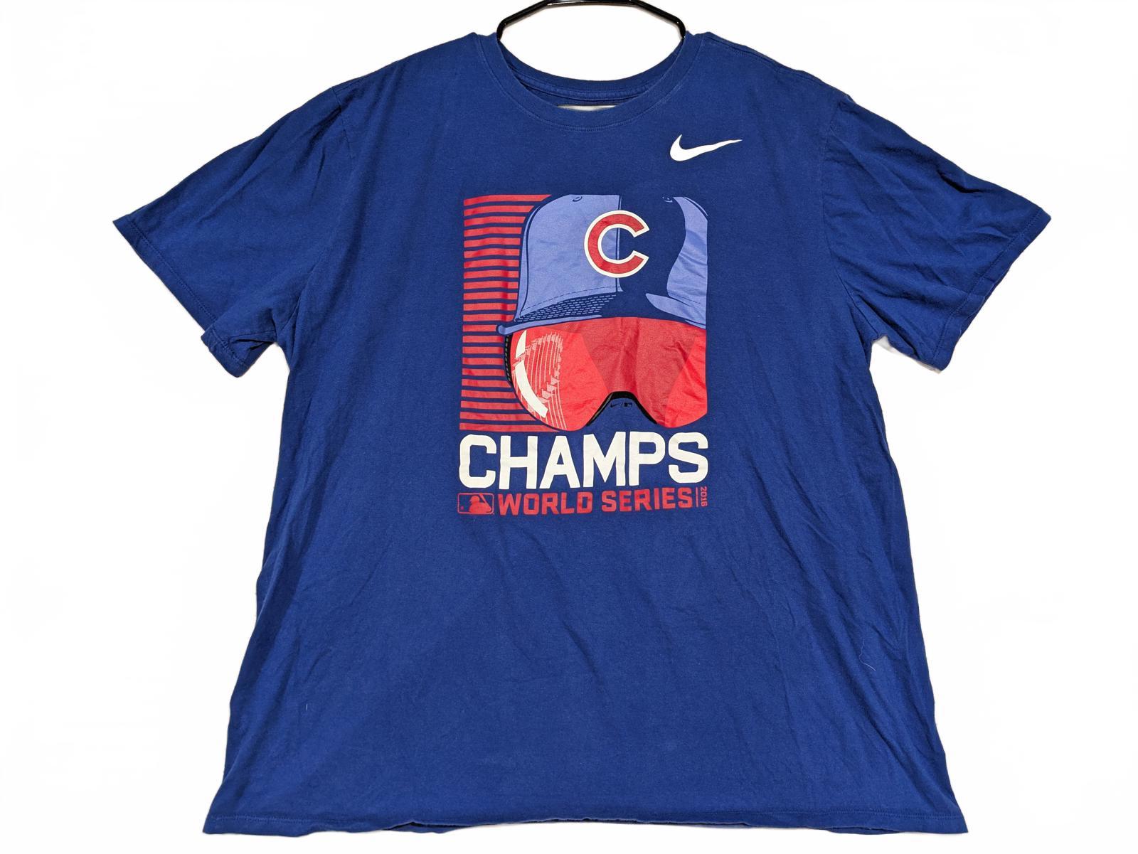 Nike Cubs 2016 World Series Champs Tee Graphic T-Shirt Blue Men's XXL