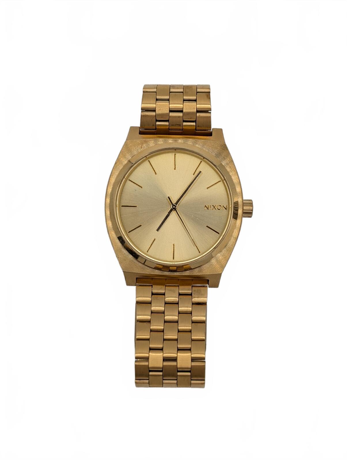 Nixon Time Teller Gold Stainless Steel Quartz Watch Unisex 37mm New Battery