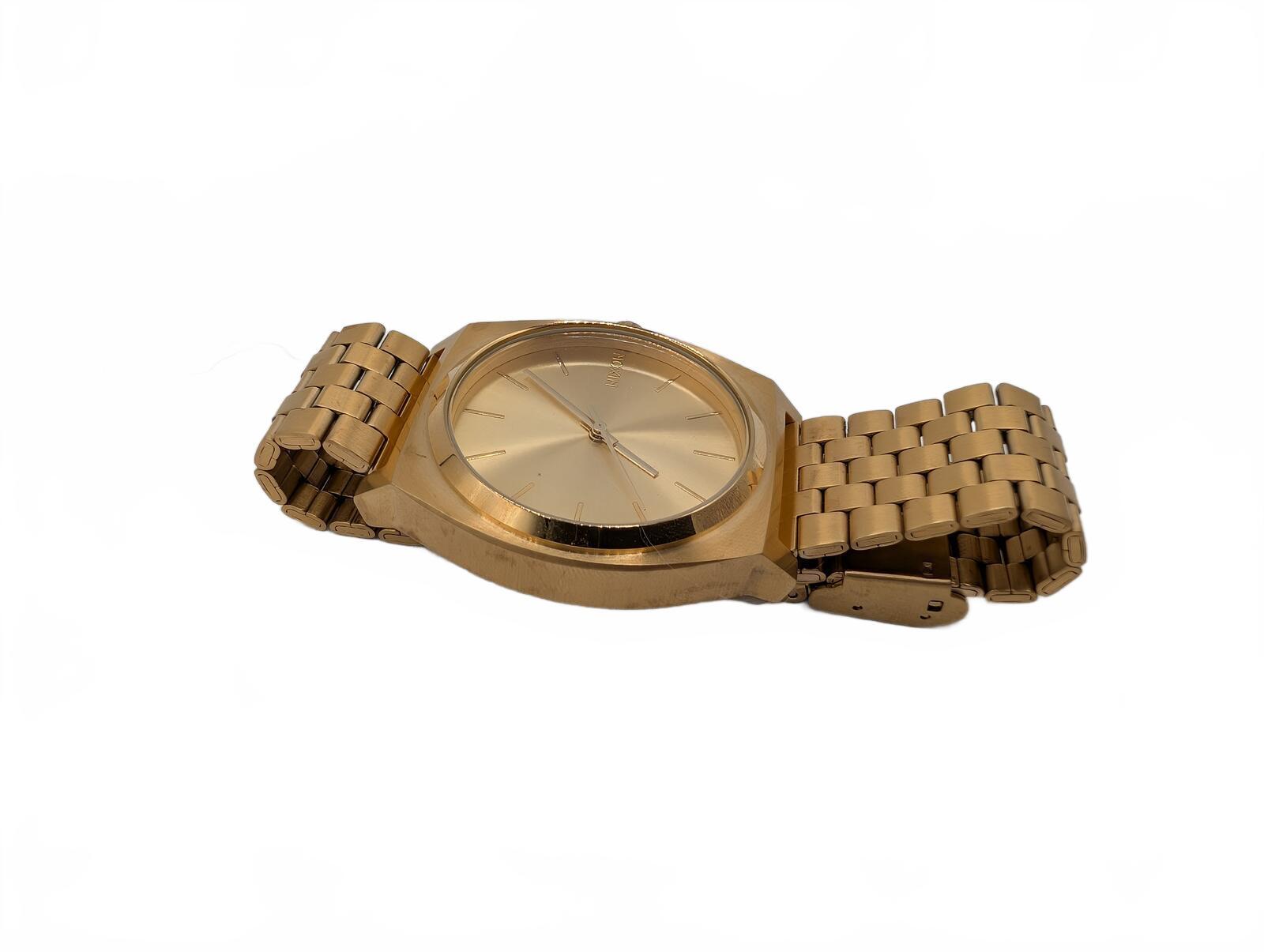 Nixon Time Teller Gold Stainless Steel Quartz Watch Unisex 37mm New Battery - Image 2