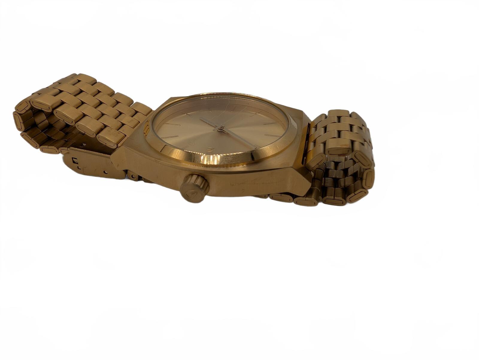 Nixon Time Teller Gold Stainless Steel Quartz Watch Unisex 37mm New Battery - Image 3