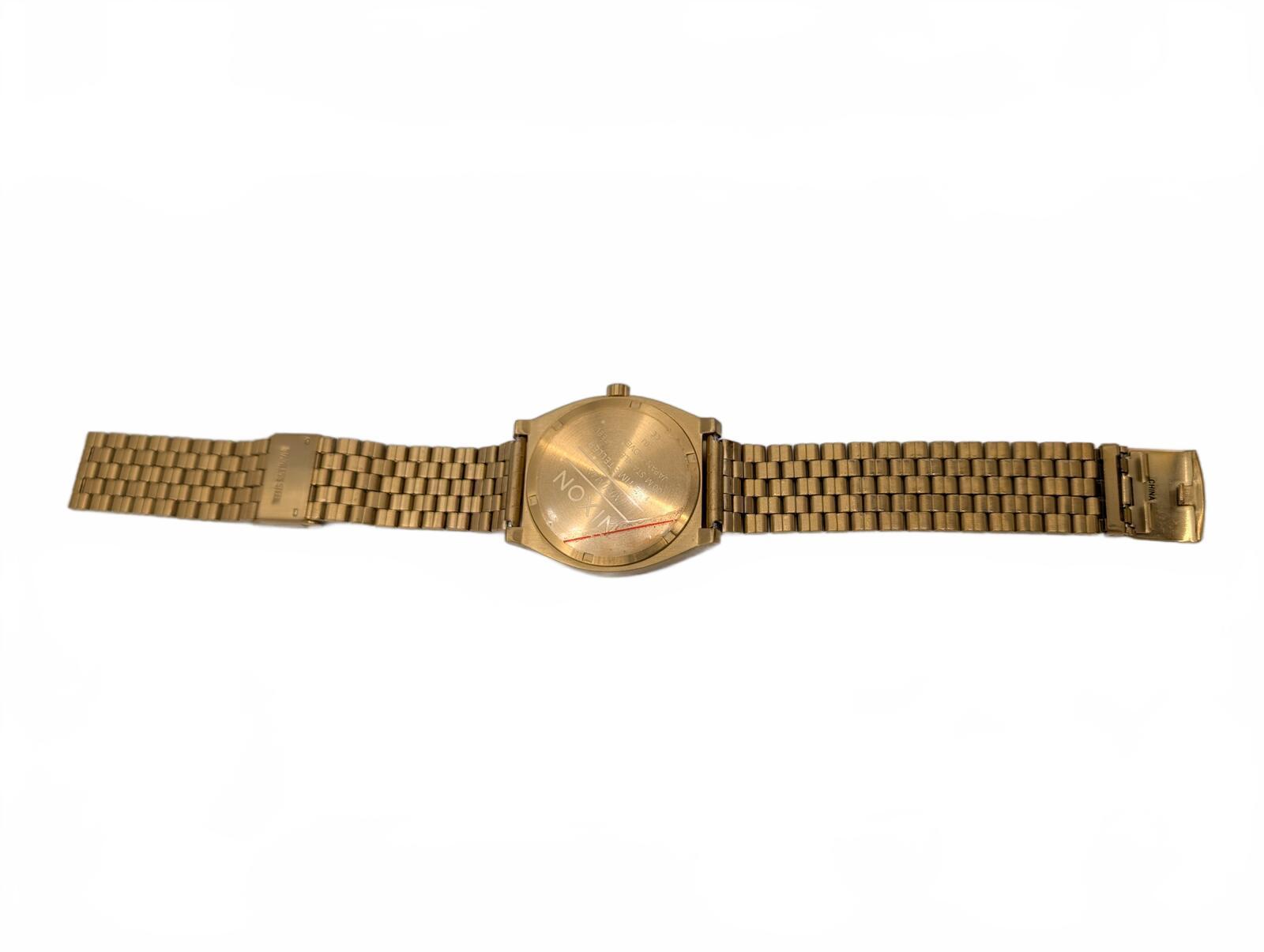 Nixon Time Teller Gold Stainless Steel Quartz Watch Unisex 37mm New Battery - Image 4