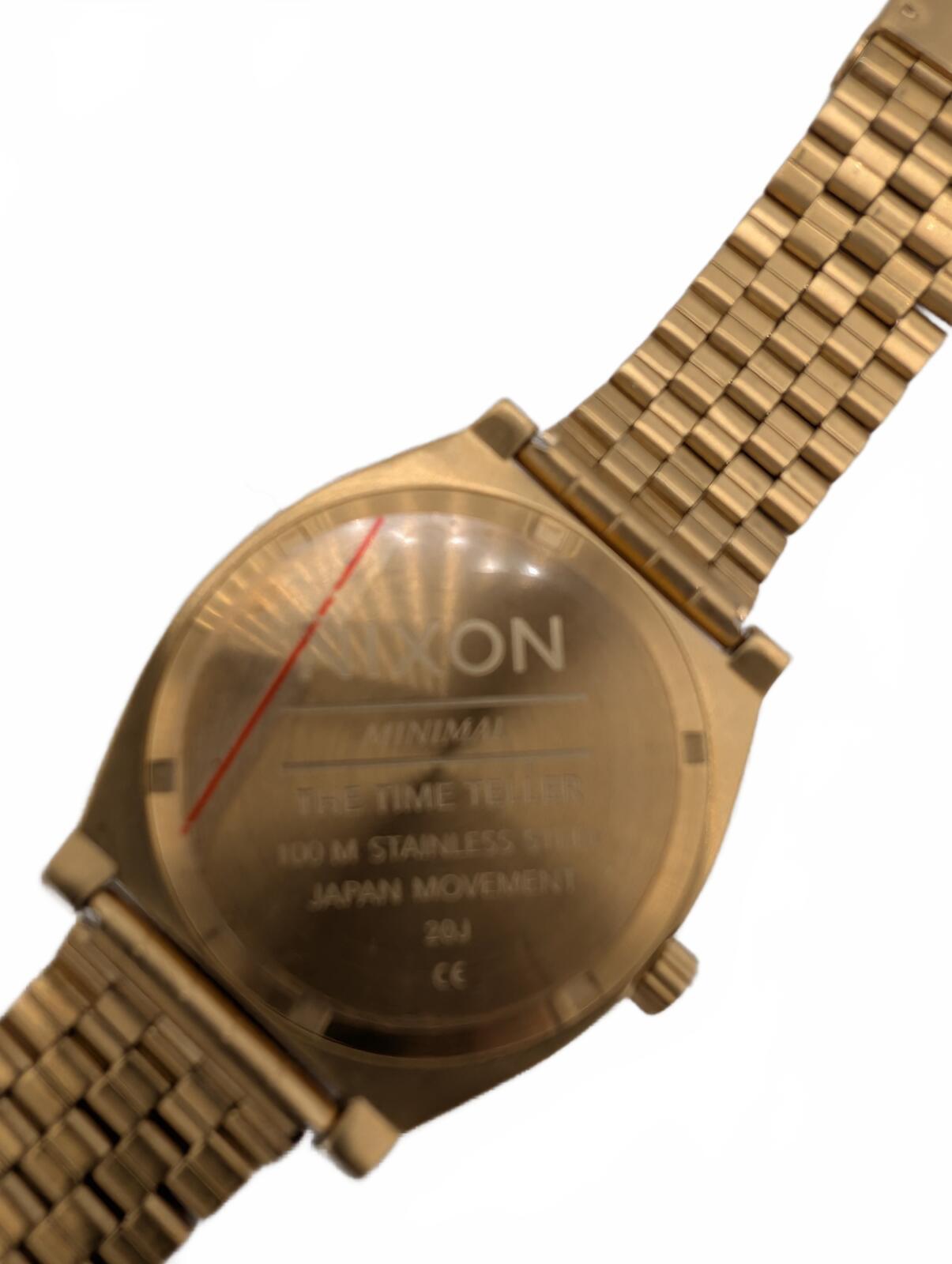 Nixon Time Teller Gold Stainless Steel Quartz Watch Unisex 37mm New Battery - Image 5