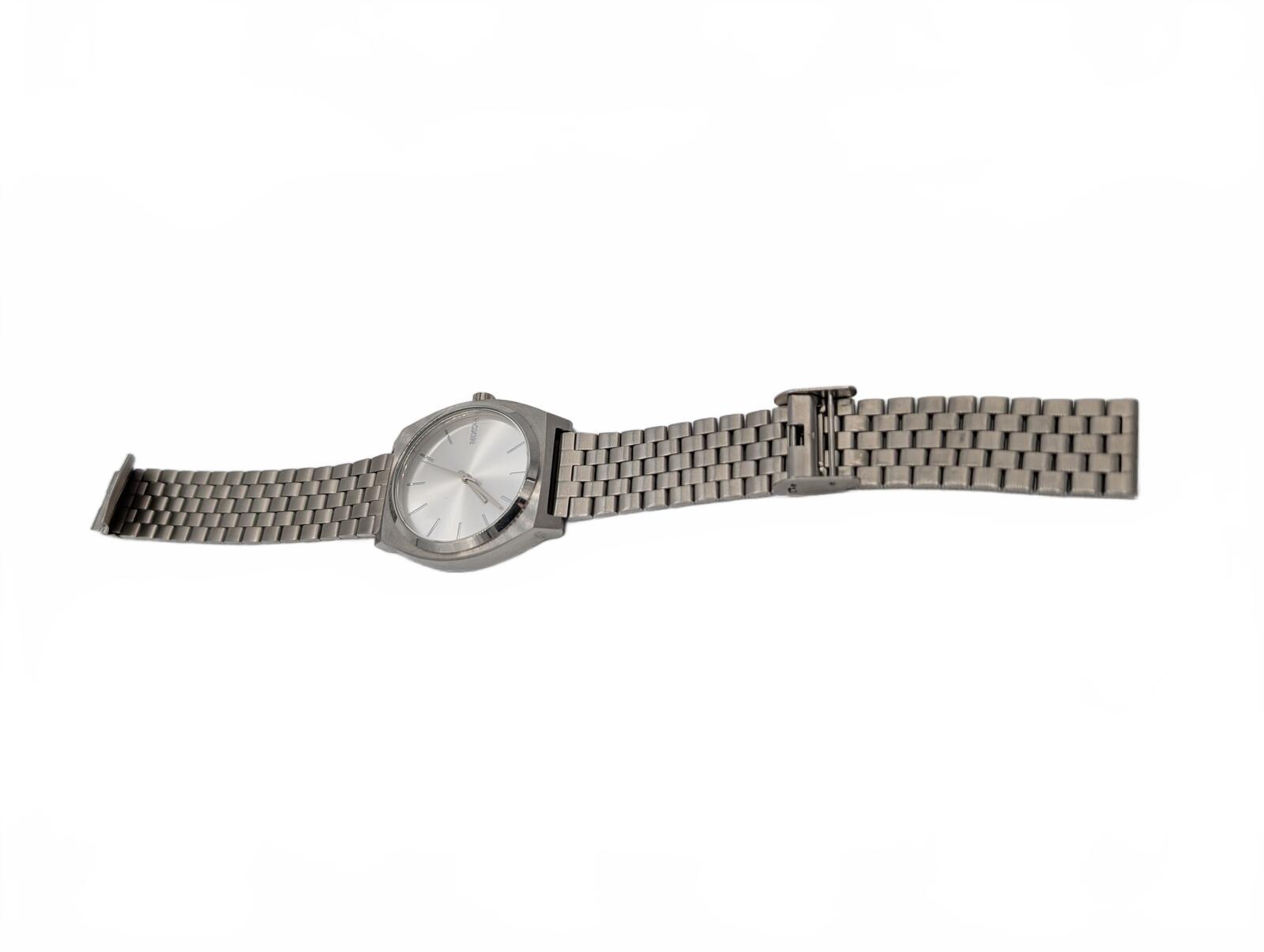 Nixon Time Teller Silver Stainless Steel Minimalist Quartz Watch Unisex 37mm - Image 3