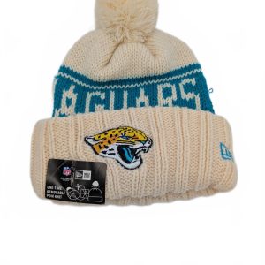New Era Sport Knit Jacksonville Jaguars NFL Cuffed Pom Beanie Hat Unisex OSFA