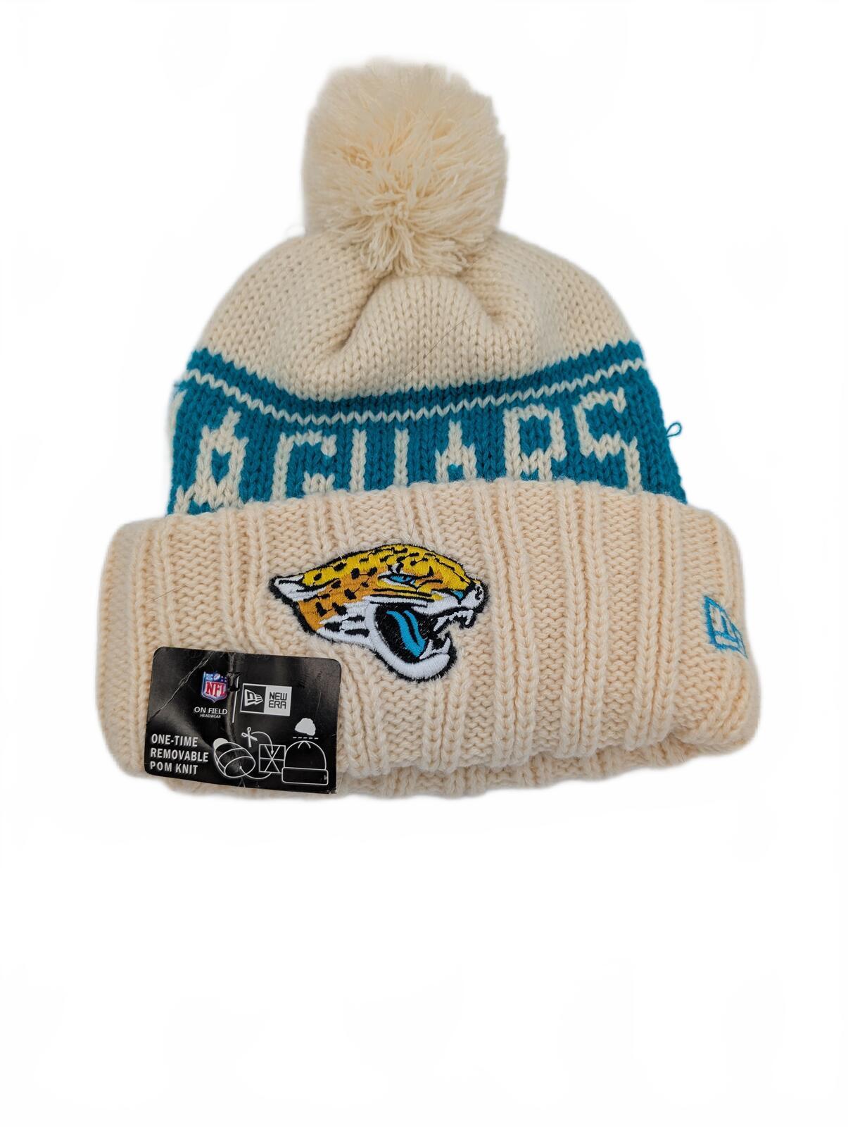 New Era Sport Knit Jacksonville Jaguars NFL Cuffed Pom Beanie Hat Unisex OSFA