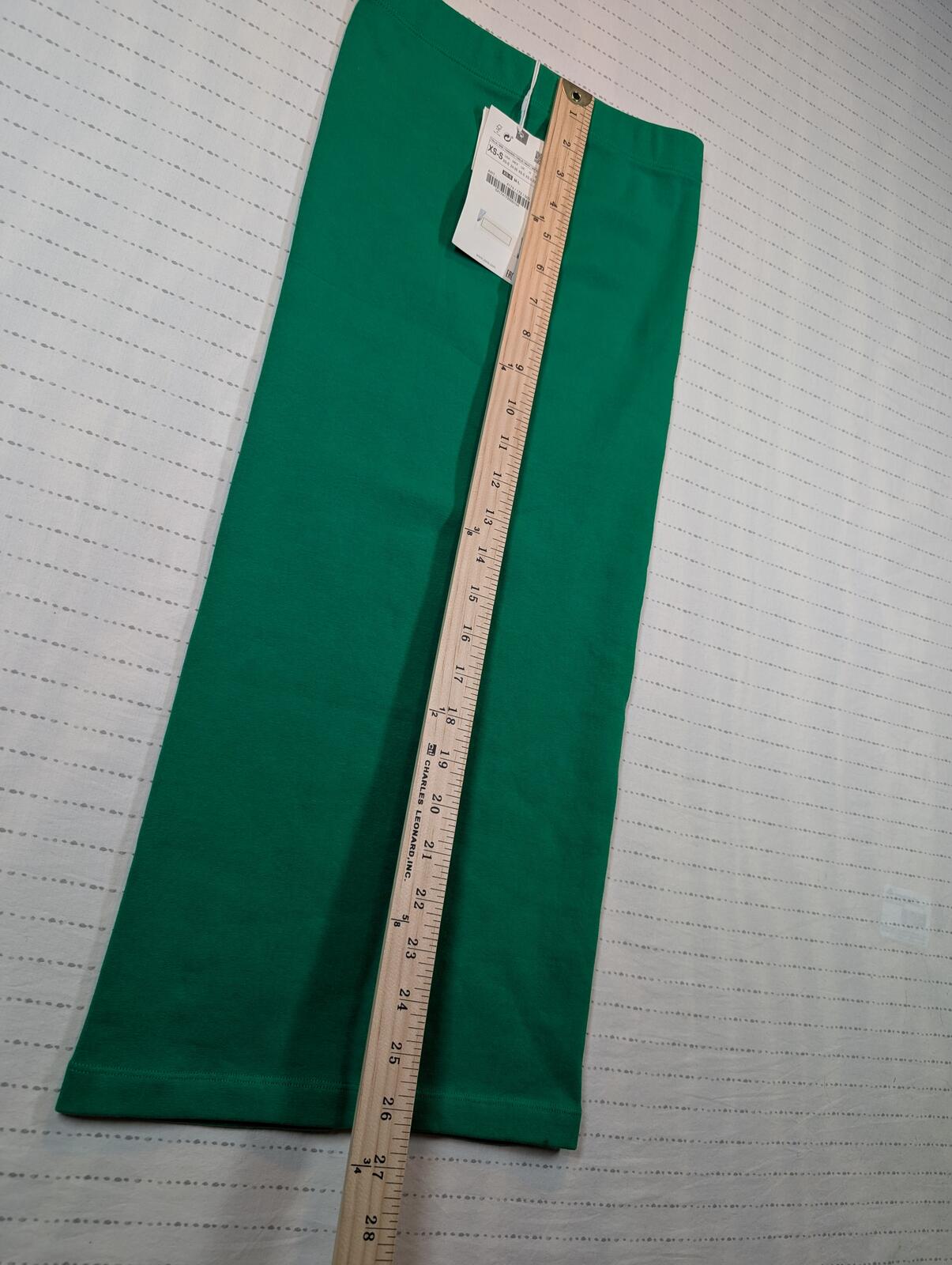 Zara Seamless Ribbed Stretch Pull-On Midi Pencil Skirt New Green Womens XS-S - Image 5