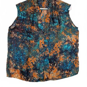 Abstract Print Sleeveless Blouse Tunic Top Womens Petite Large