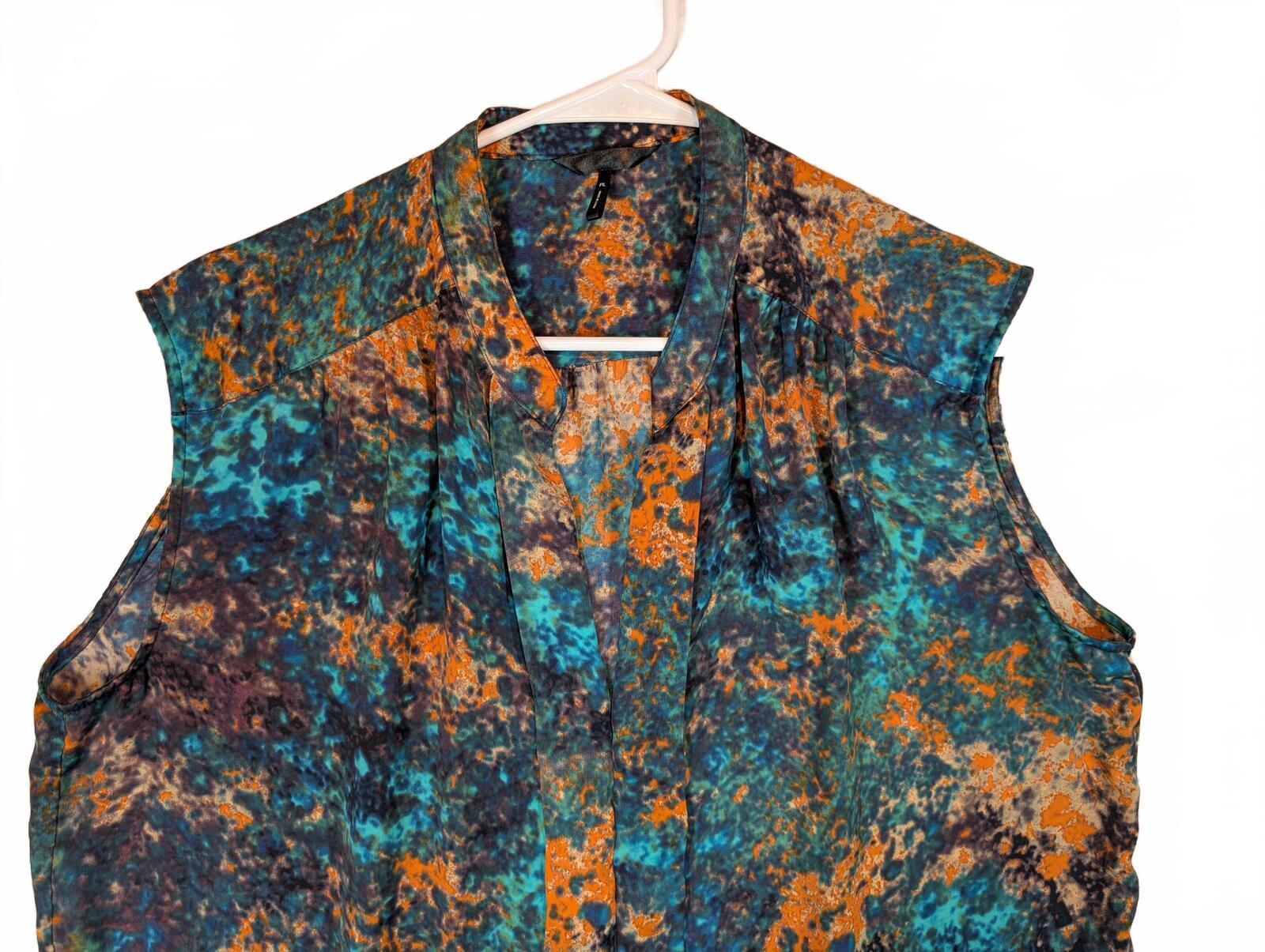 Abstract Print Sleeveless Blouse Tunic Top Womens Petite Large - Image 3