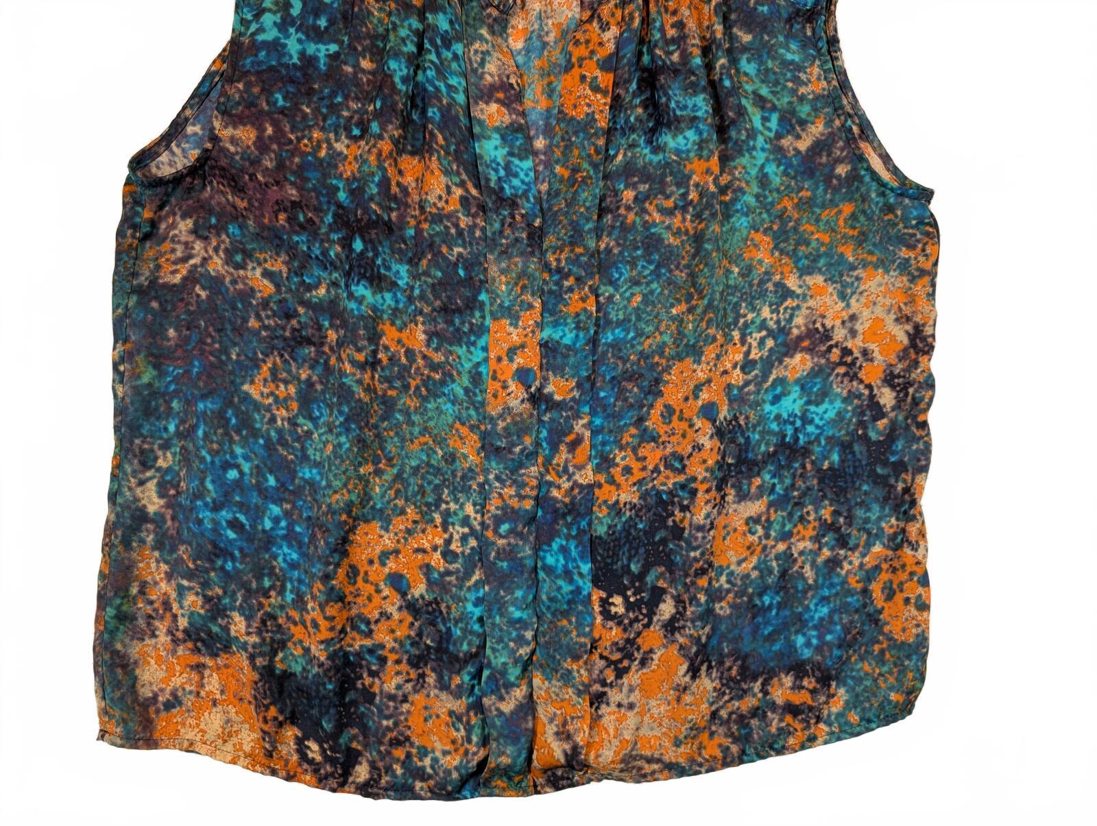 Abstract Print Sleeveless Blouse Tunic Top Womens Petite Large - Image 4