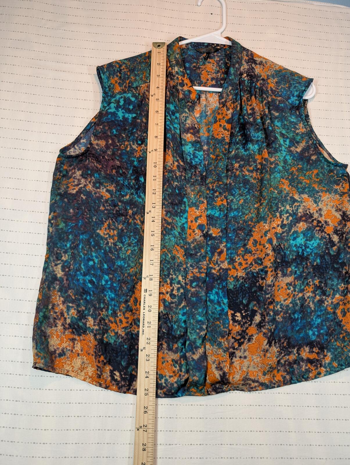Abstract Print Sleeveless Blouse Tunic Top Womens Petite Large - Image 7