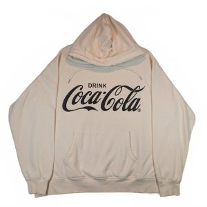 Coca-Cola Drink Logo Pullover Hoodie Graphic Fleece Kangaroo Pocket Mens XXL