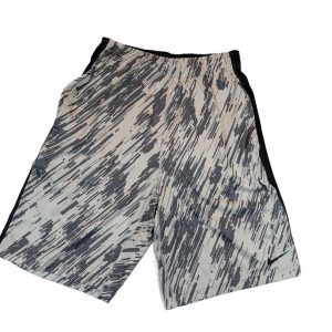Nike Dri-FIT Gray Black Graphic Running Athletic Shorts Elastic Waist Mens Small