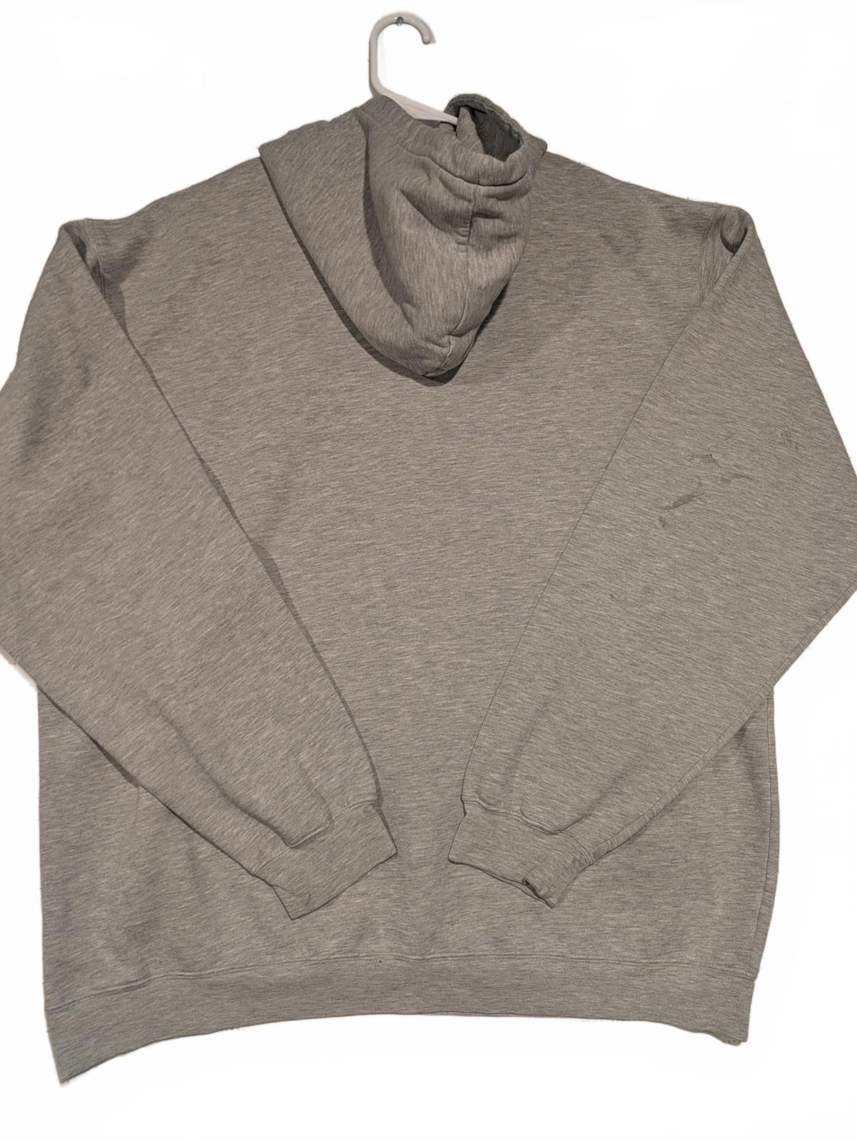Adidas Gray Pullover Hoodie Sweatshirt Kangaroo Pocket Mens XXL Center Logo - Image 2