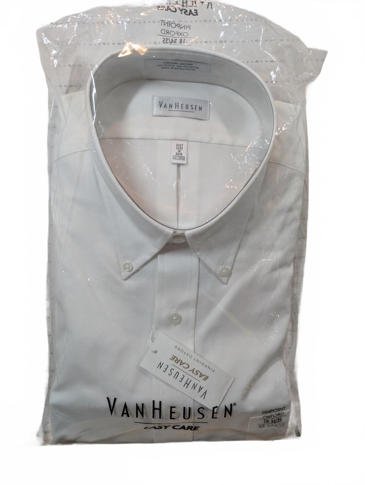 Van Heusen Easy Care Pinpoint Oxford Button Down Dress Shirt Mens 18 34/35 XL