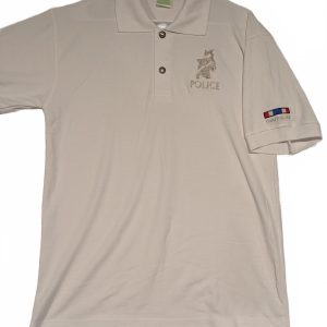 Yak'ya Thai Police Embroidered White Polo Shirt Short Sleeve Mens XL