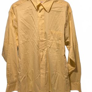 Izod Mens Tall 17 1/2 34/35 Shirt Button Down Long Slv Yellow Wrinkle Free R12