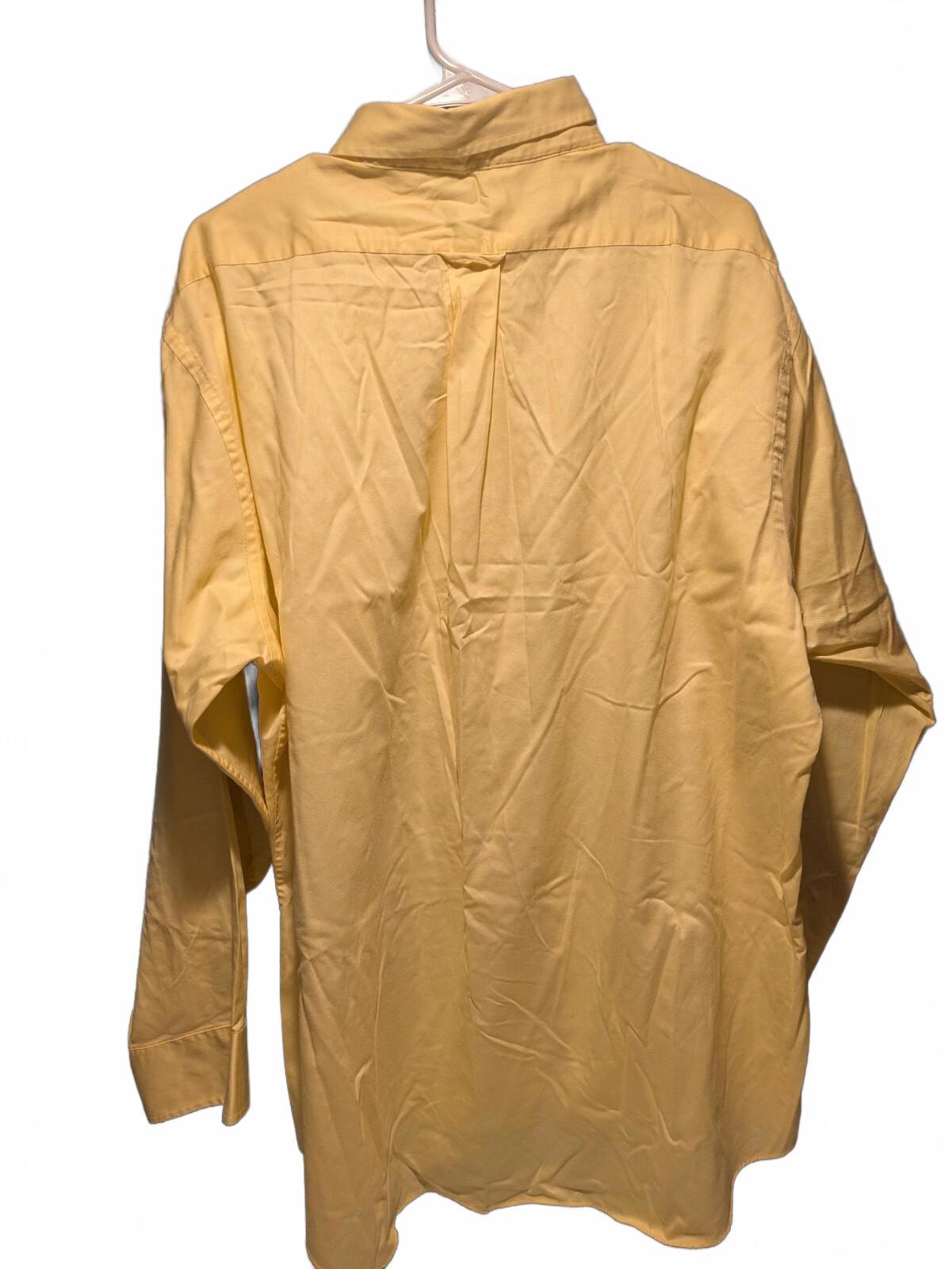 Izod Mens Tall 17 1/2 34/35 Shirt Button Down Long Slv Yellow Wrinkle Free R12 - Image 2