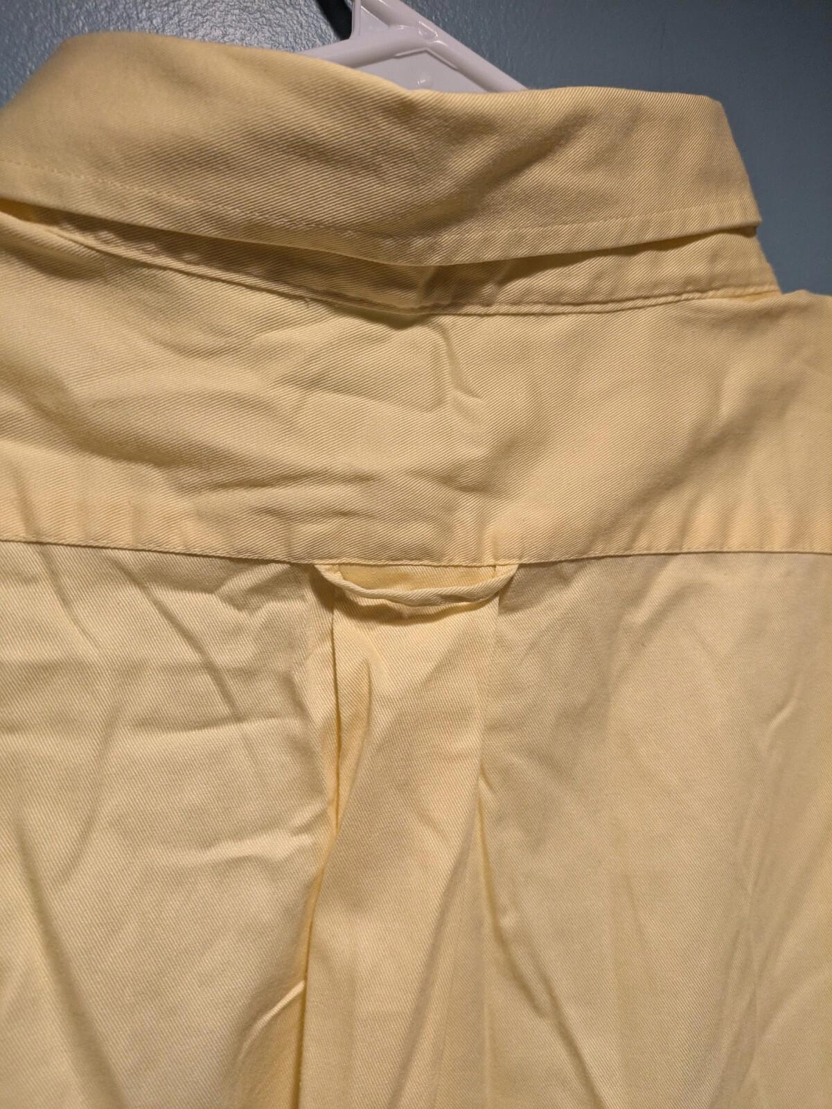 Izod Mens Tall 17 1/2 34/35 Shirt Button Down Long Slv Yellow Wrinkle Free R12 - Image 3