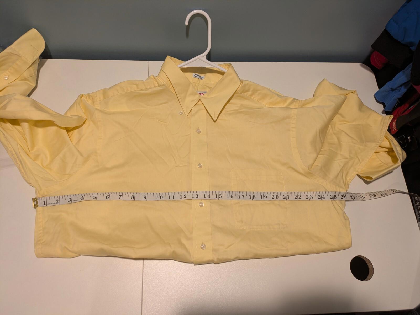 Izod Mens Tall 17 1/2 34/35 Shirt Button Down Long Slv Yellow Wrinkle Free R12 - Image 4