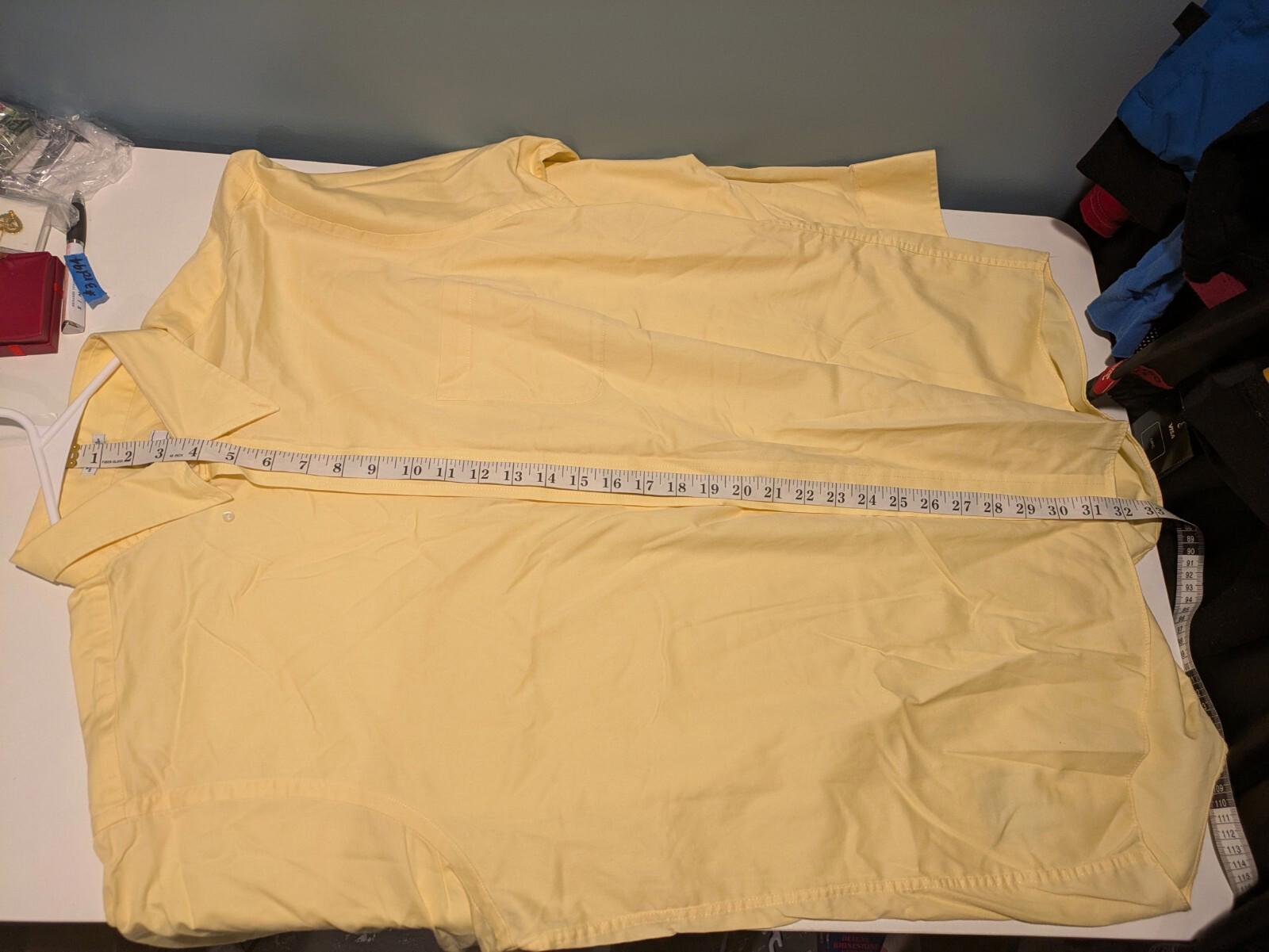 Izod Mens Tall 17 1/2 34/35 Shirt Button Down Long Slv Yellow Wrinkle Free R12 - Image 5