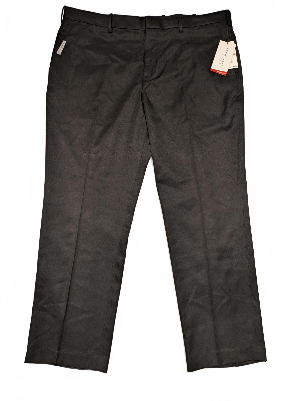Perry Ellis Modern Fit Portfolio Dress Pants Black Mens 40x30 NWT