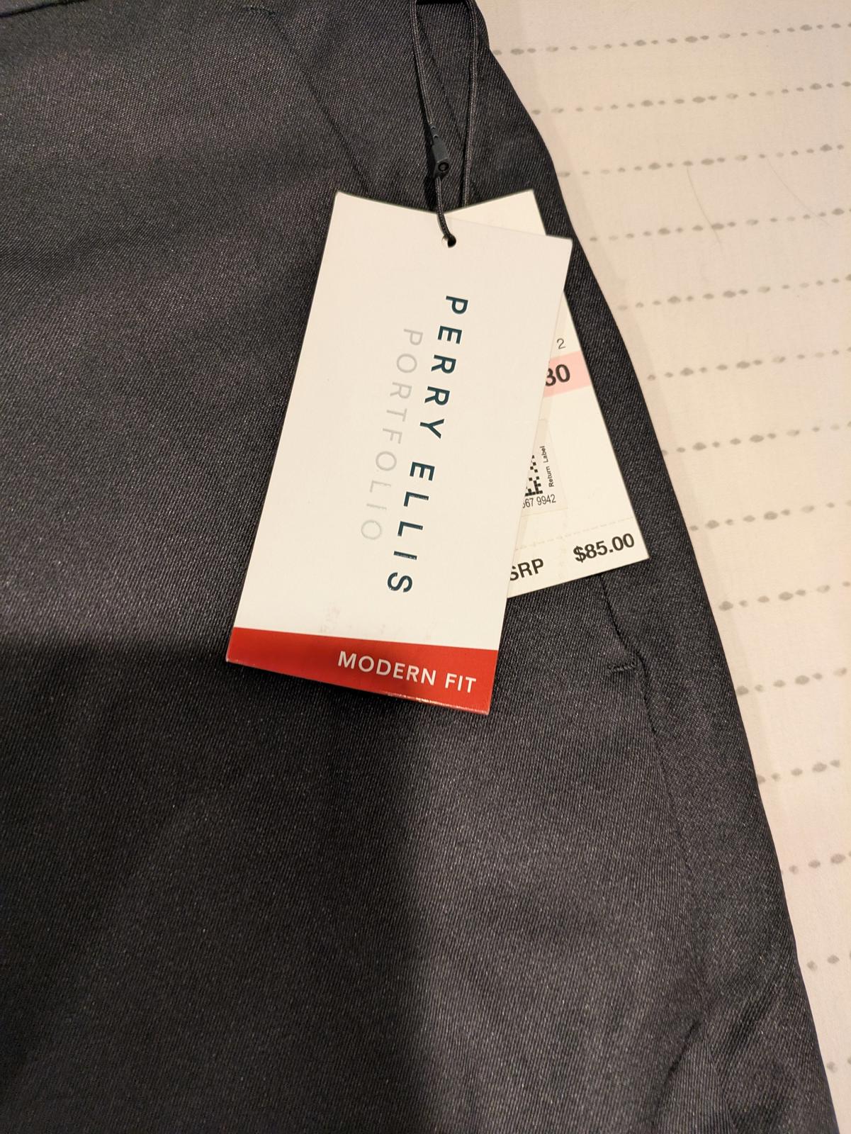 Perry Ellis Modern Fit Portfolio Dress Pants Black Mens 40x30 NWT - Image 4