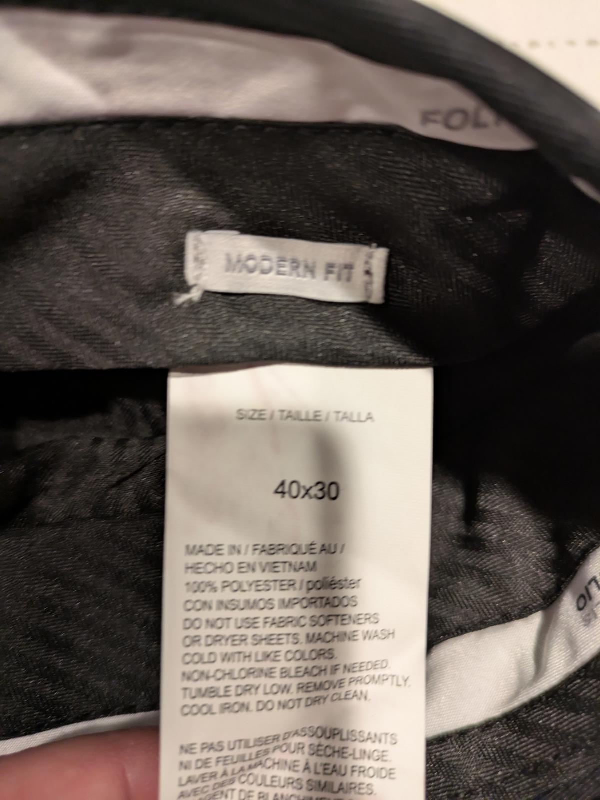 Perry Ellis Modern Fit Portfolio Dress Pants Black Mens 40x30 NWT - Image 8