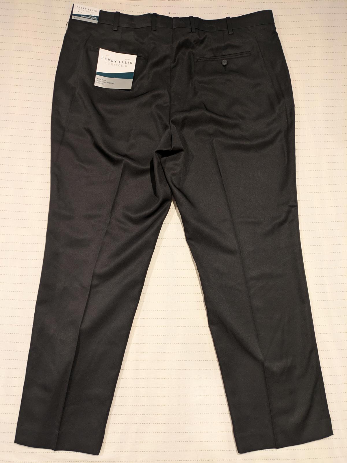 Perry Ellis Modern Fit Portfolio Dress Pants Black Mens 40x30 NWT - Image 9