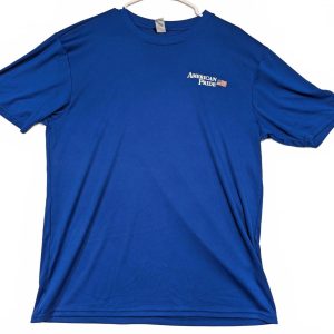 American Pride Performance T-Shirt Blue Mens Large 100% Polyester Patriotic Flag