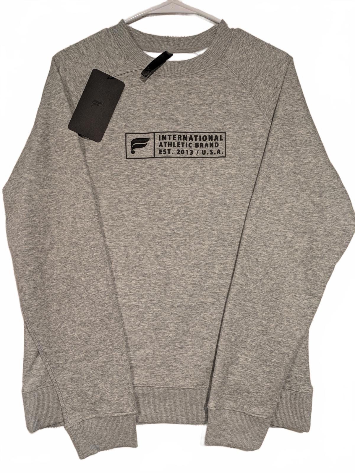 Fabletics Go To Crew Sweatshirt Gray Pullover Logo Graphic Mens Small