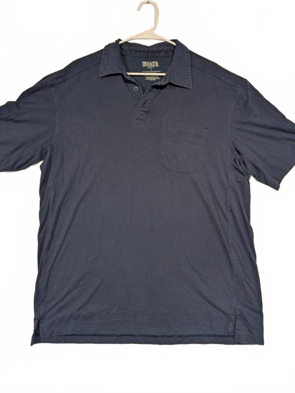 Duluth Trading Longtail T Polo Shirt Coolmax Blue Pocket Mens Large Honduras