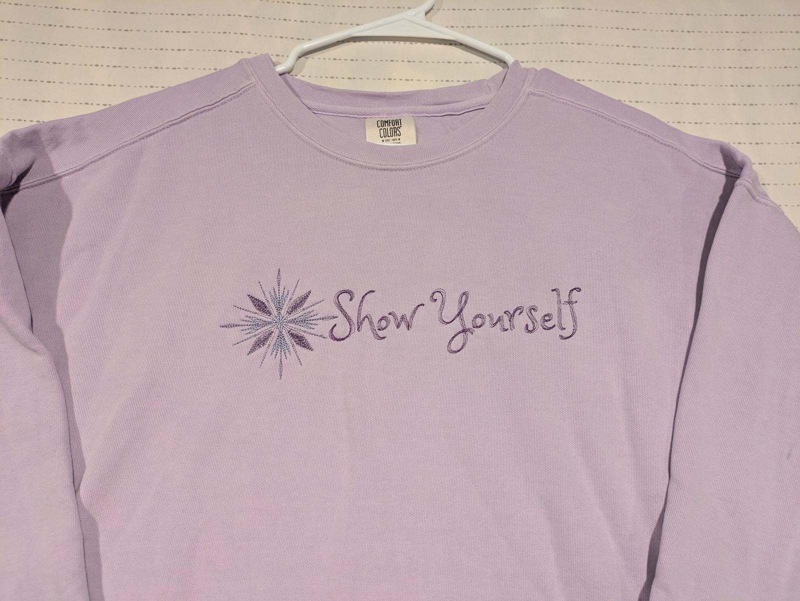 Comfort Colors Show Yourself Embroidered Crewneck Sweater Womens 2XL - Image 3