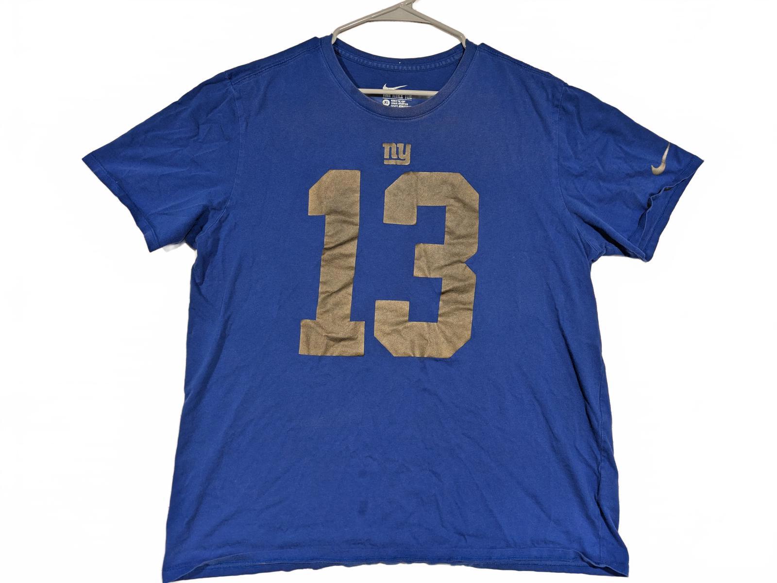 Nike New York Giants Beckham Jr 13 Blue NFL Graphic Short Sleeve T-Shirt Men XL - Image 2