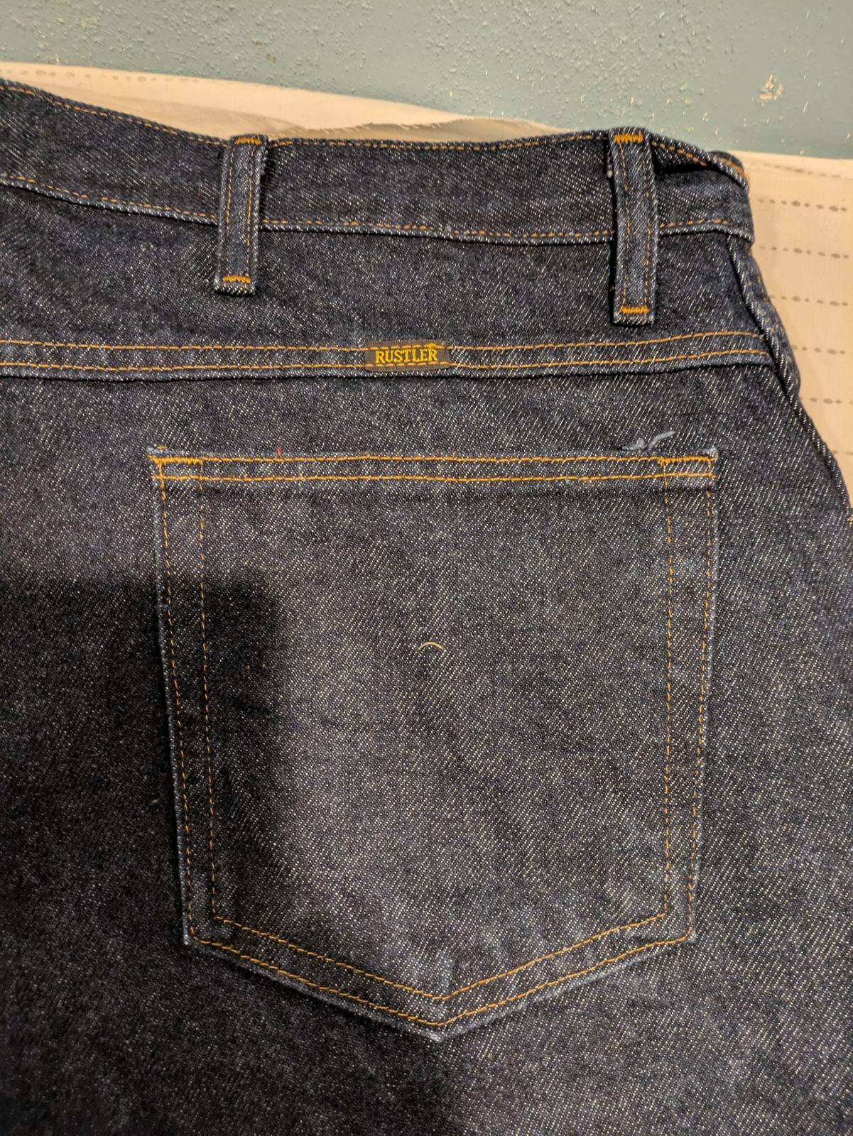 Rustler Classic Straight Leg Dark Denim Jeans Mens 40x32 - Image 11