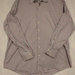 Peter Millar Casual Collared Checkered Long Sleeve Golf Shirt Mens XXL 100% Cott