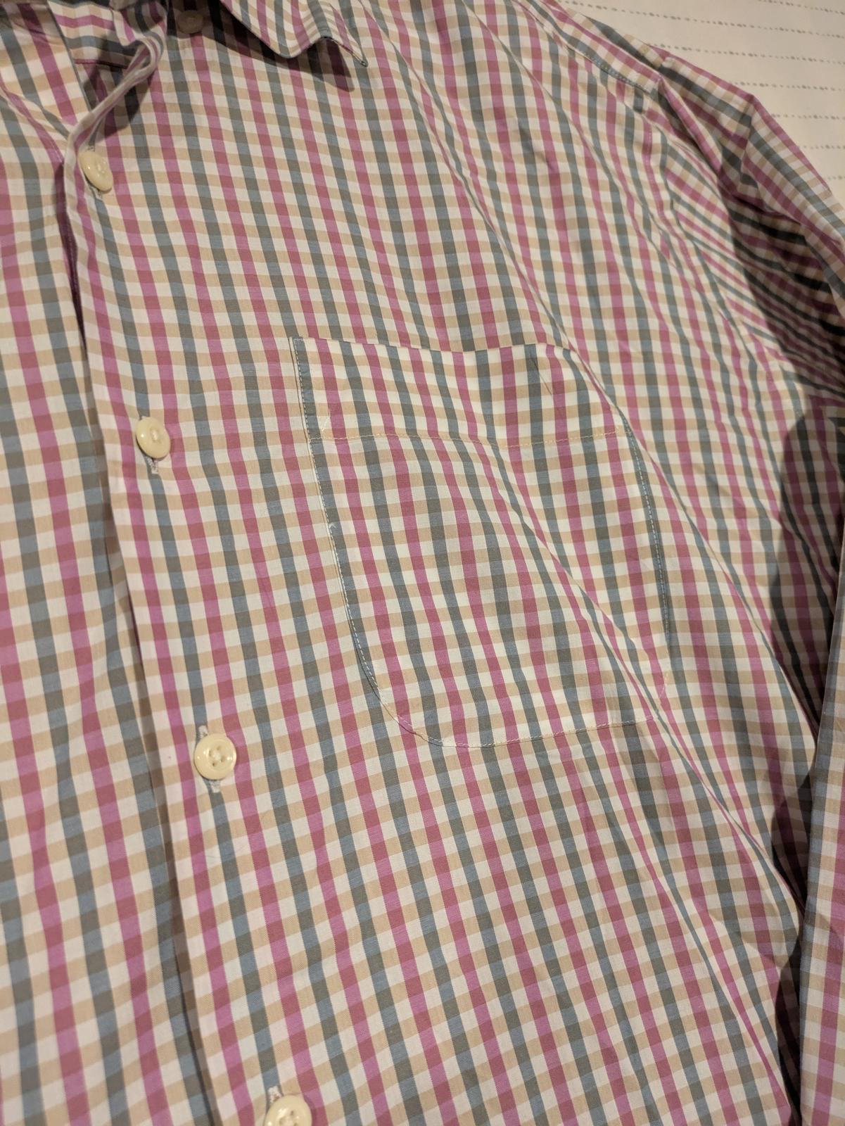 Peter Millar Casual Collared Checkered Long Sleeve Golf Shirt Mens XXL 100% Cott - Image 4