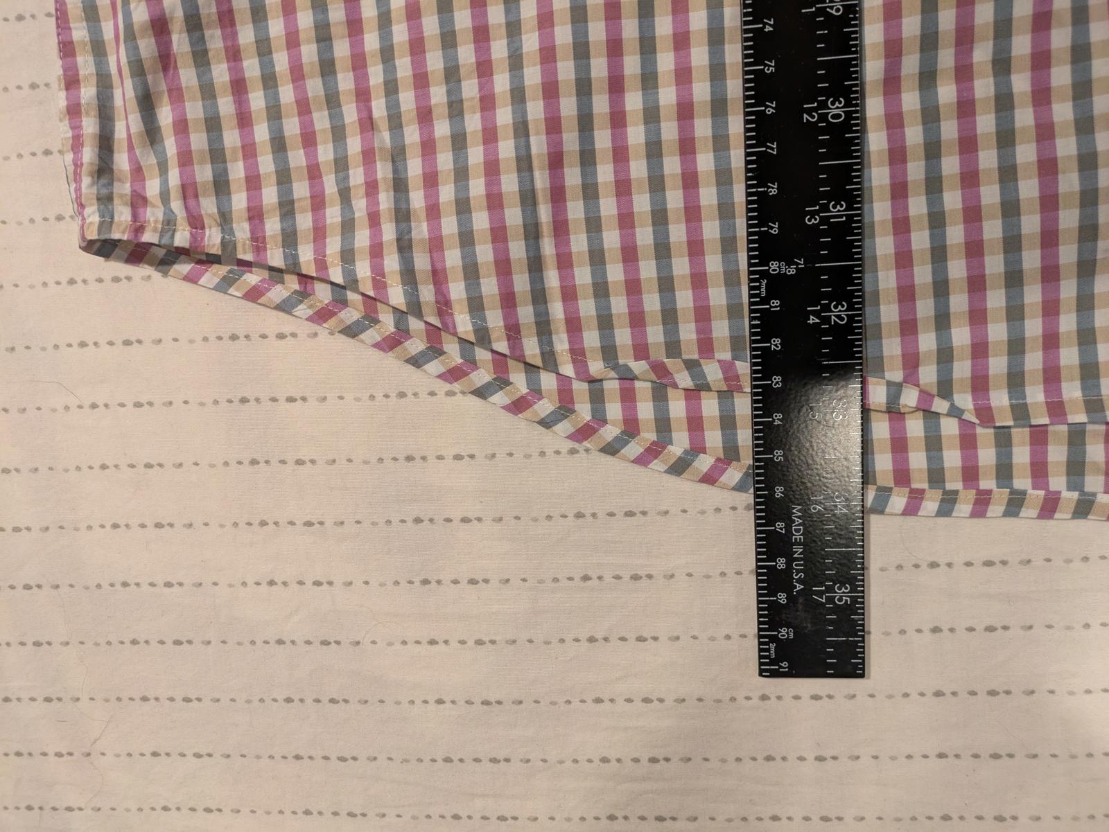 Peter Millar Casual Collared Checkered Long Sleeve Golf Shirt Mens XXL 100% Cott - Image 8