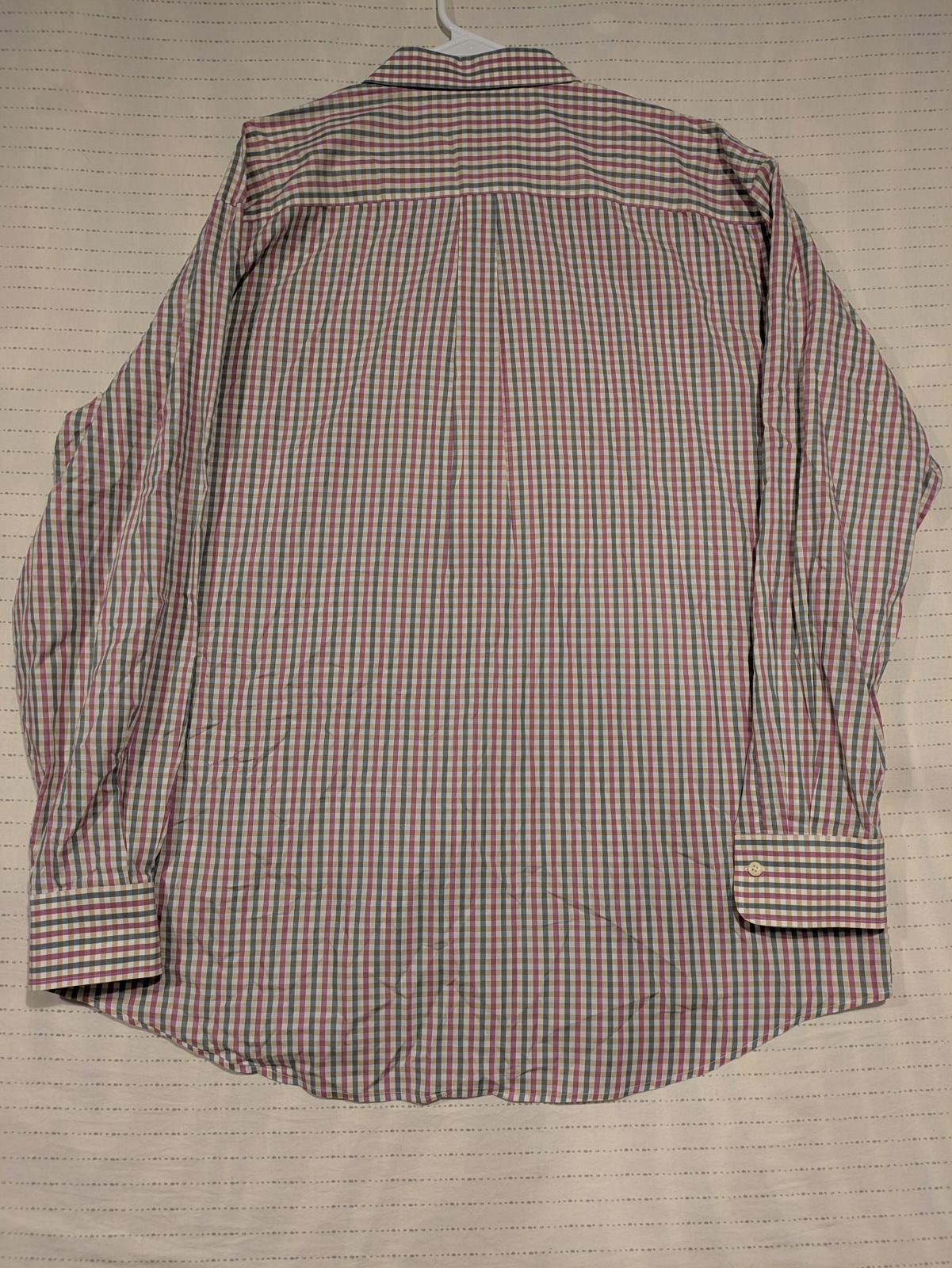 Peter Millar Casual Collared Checkered Long Sleeve Golf Shirt Mens XXL 100% Cott - Image 9