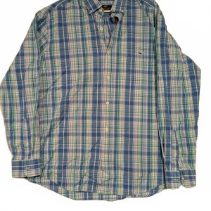 Vineyard Vines Classic Fit Tucker Green Blue Plaid Stretch Shirt Mens XL