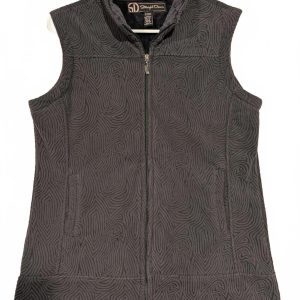 Straight Down Gray Fleece Vest Cozy Stylish Womens Medium 100% Polyester