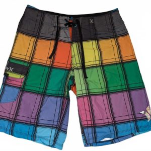 Hurley Phantom Plaid Colorblock Boardshorts QuickDry Surf Swim Beach Mens 32